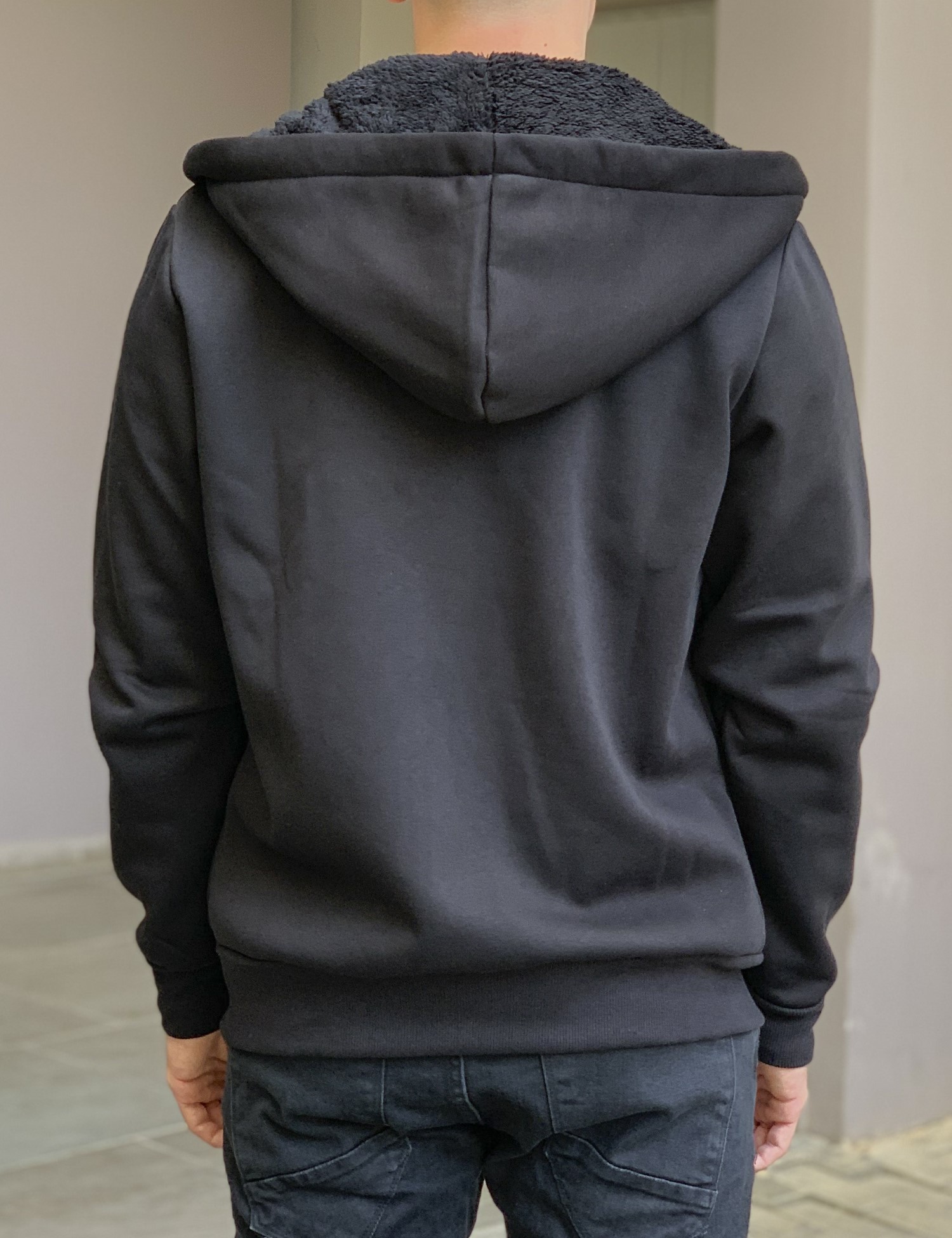 Everbest ανδρική Plus Size μαύρη ζακέτα φούτερ 241011 φωτογραφία